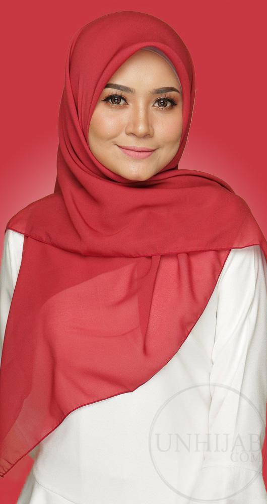 Hijab Mousseline Carré Collection Riley Crimson
