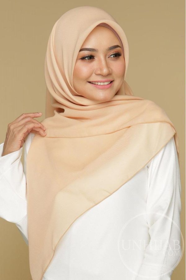 Hijab Mousseline Carré Collection Riley Beige