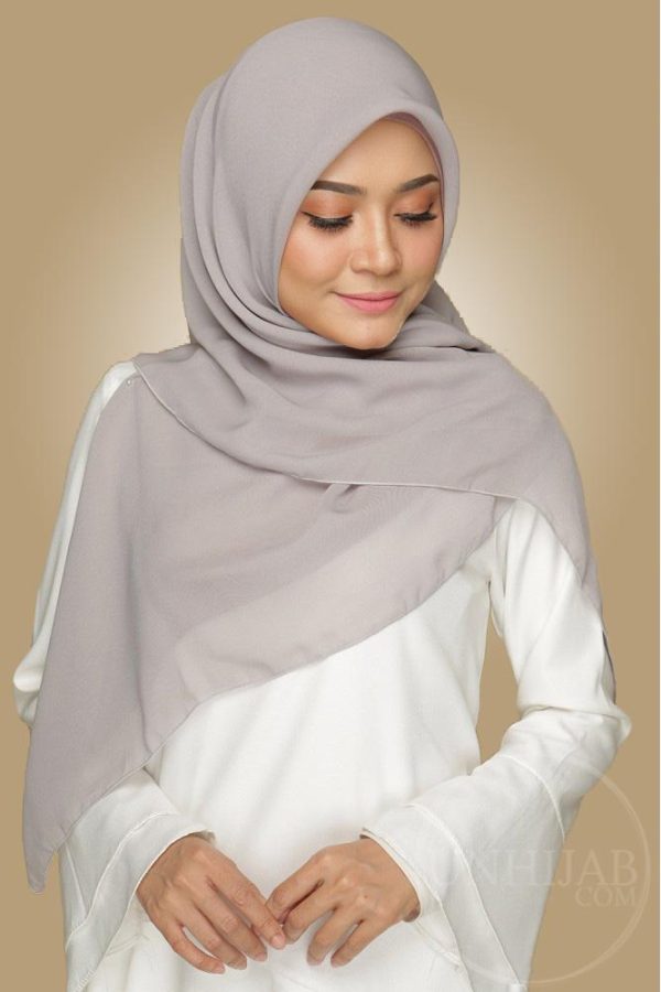 Hijab Mousseline Carré Collection Riley Gris