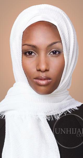 Hijab froissé Blanc Basic Collection