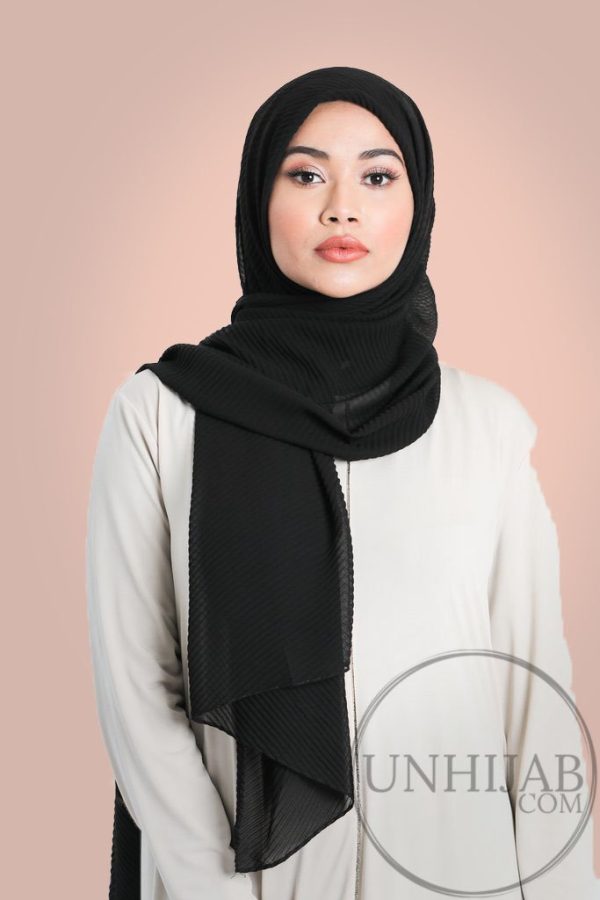 Hijab Plissé Careena Noir