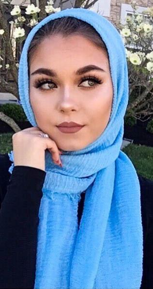 Hijab Froissé SkyBlue Basic Collection